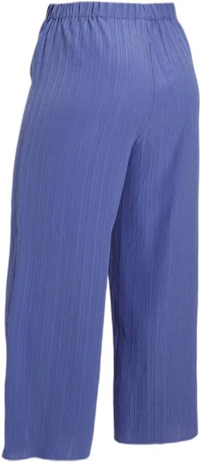 GREAT LOOKS crinkle wide leg broek paars