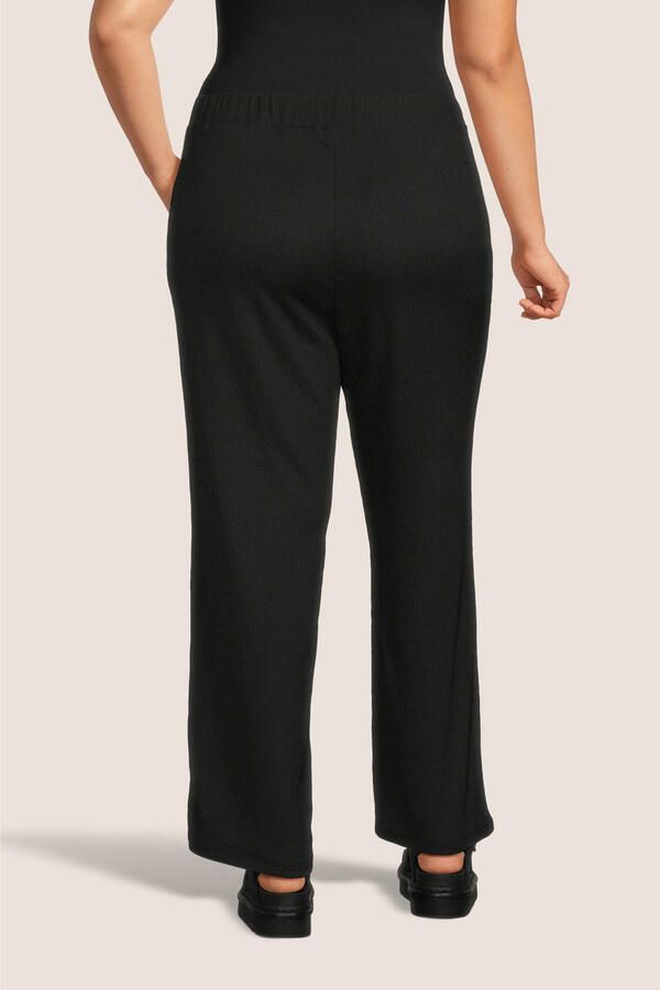 GREAT LOOKS crinkle wide leg broek zwart Dames Jersey Effen 44 - Foto 3