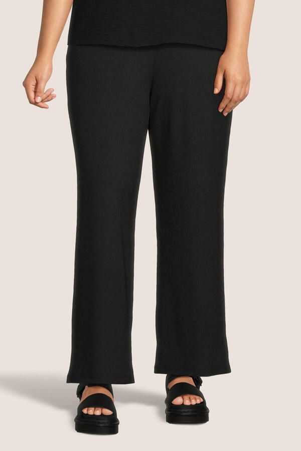 GREAT LOOKS crinkle wide leg broek zwart Dames Jersey Effen 44 - Foto 4