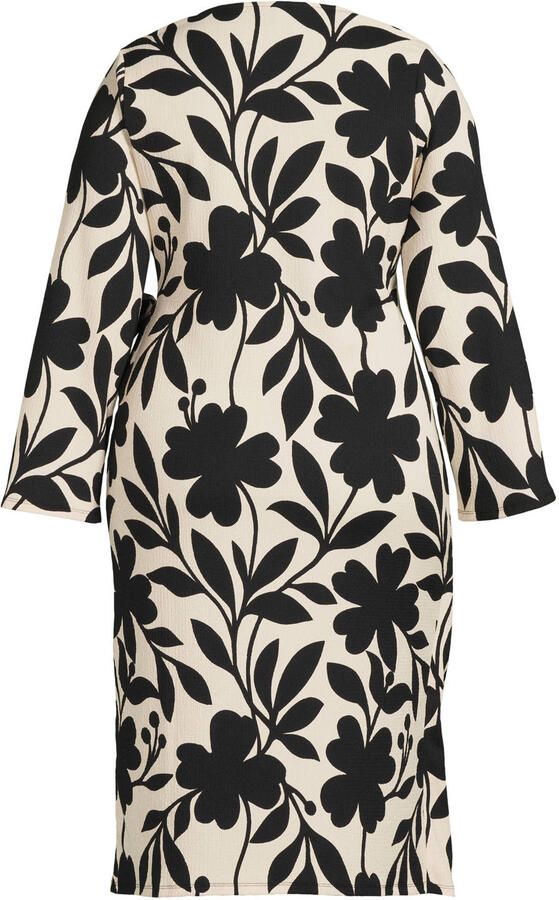 GREAT LOOKS crinkle wikkeljurk met bloemenprint zwart wit - Foto 3