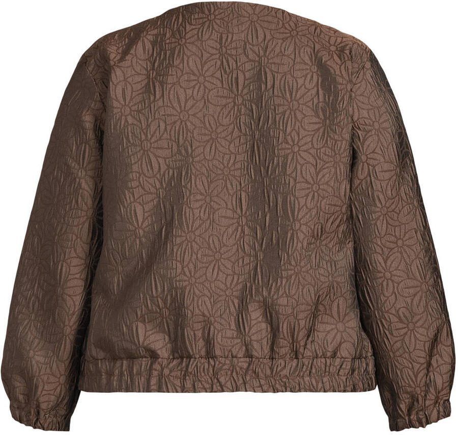 GREAT LOOKS jacquard bomberjack met bloemenmotief bruin - Foto 2