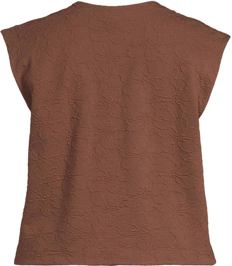 GREAT LOOKS jacquard gilet met bloemenmotief bruin - Foto 2