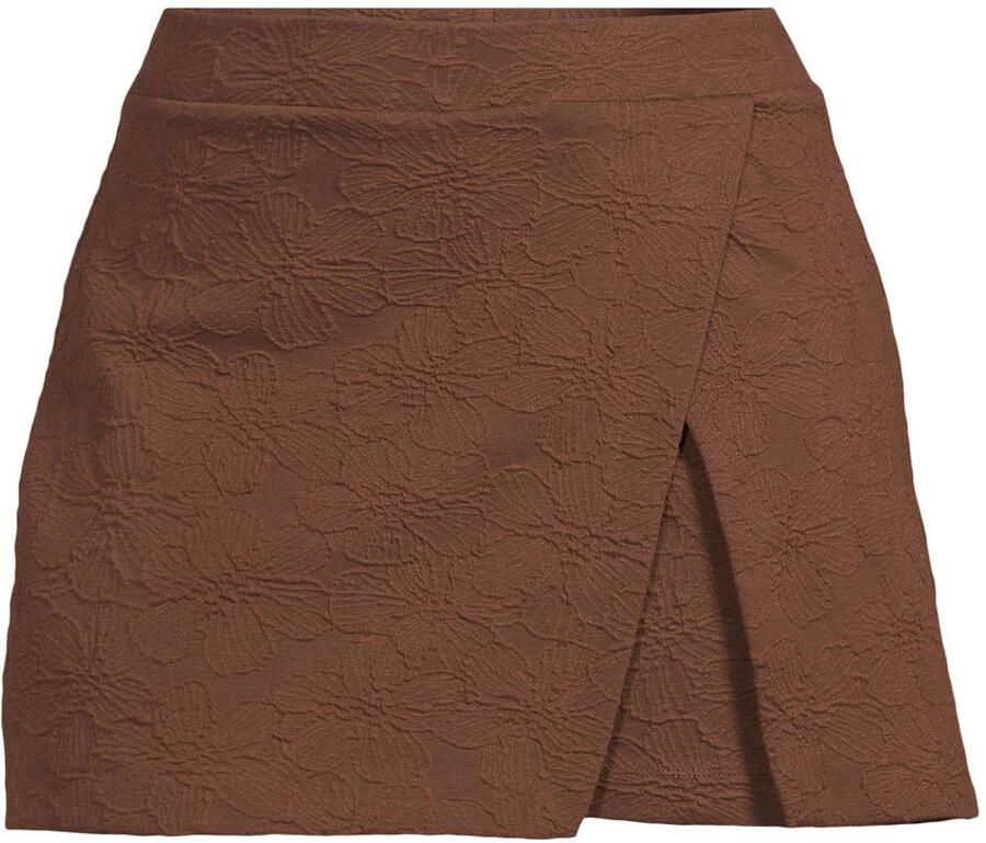 GREAT LOOKS jacquard skort met bloemenmotief bruin - Foto 2