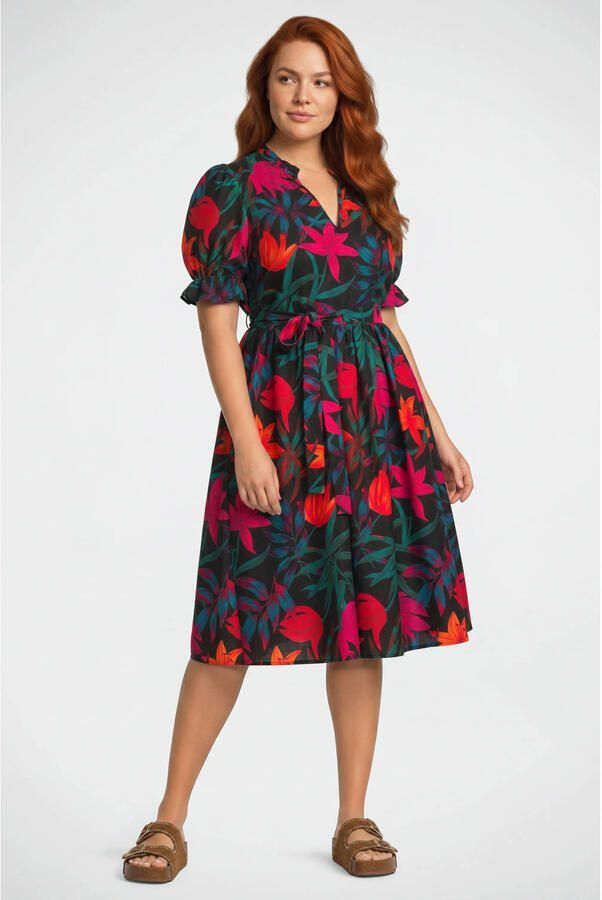 GREAT LOOKS midi jurk met bloemenprint