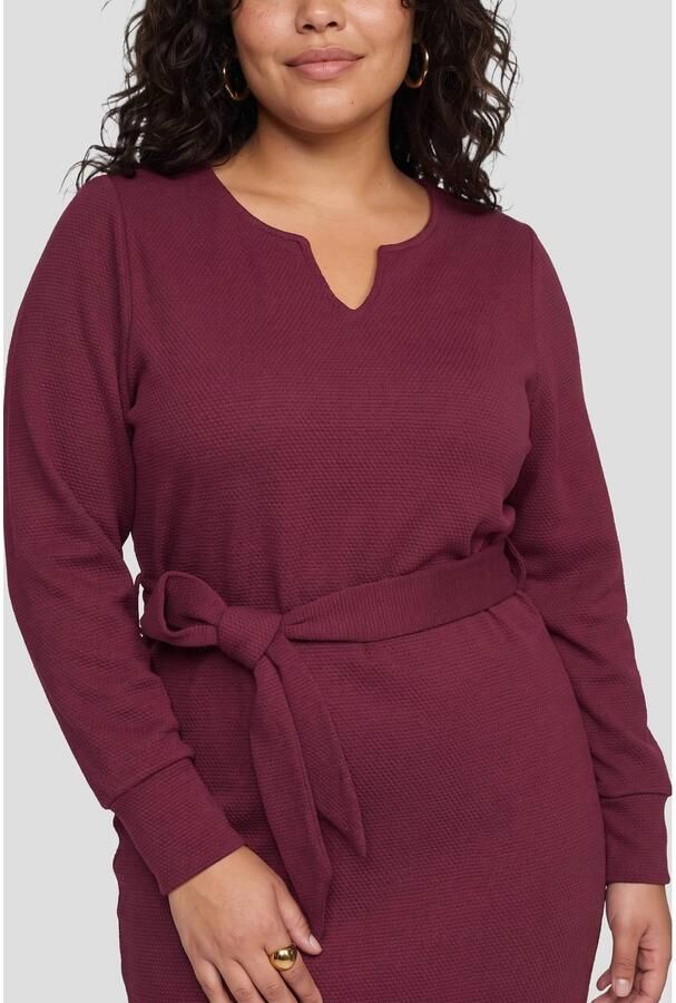 GREAT LOOKS midi jurk met textuur bordaux