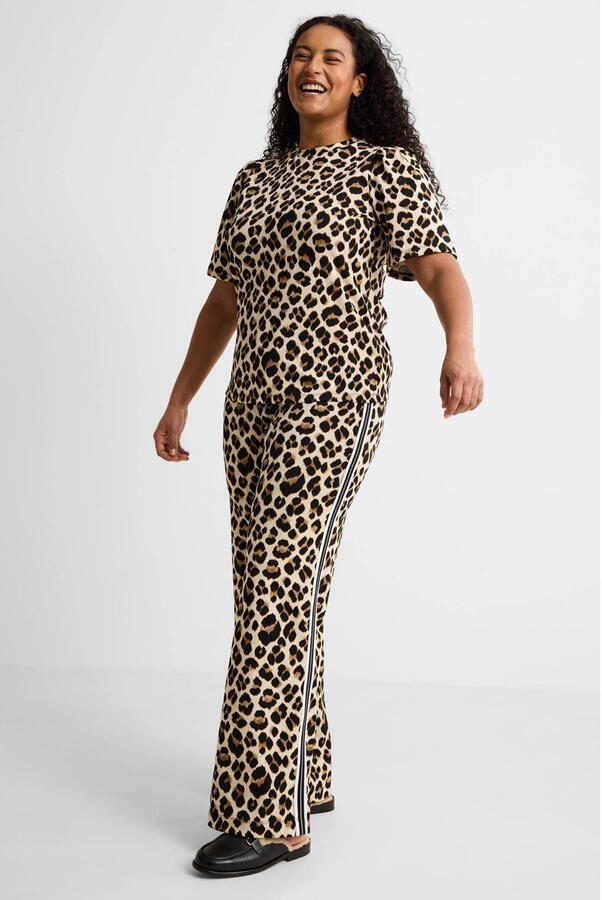 GREAT LOOKS straight fit broek met tape detail panterprint - Foto 2
