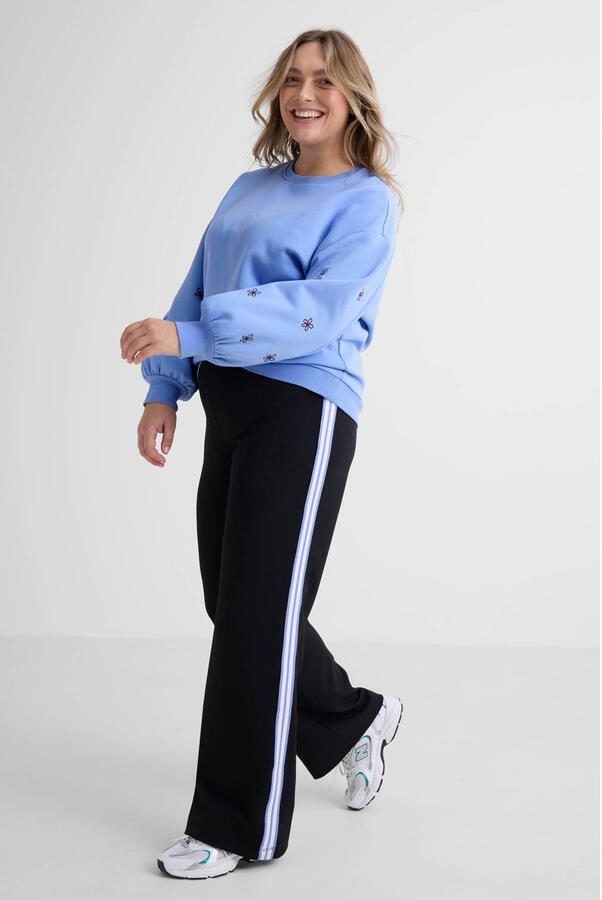 GREAT LOOKS straight fit broek met tape detail zwart
