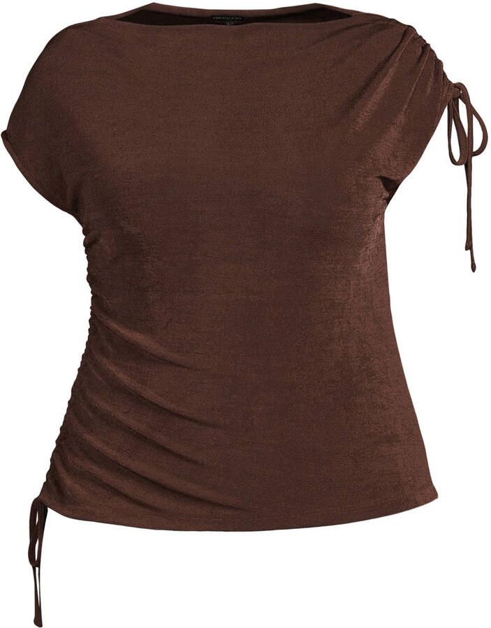 GREAT LOOKS top met gedrapeerd detail bruin - Foto 2