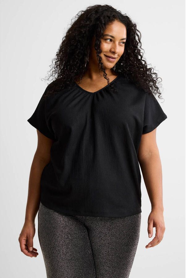 GREAT LOOKS top met glitters zwart