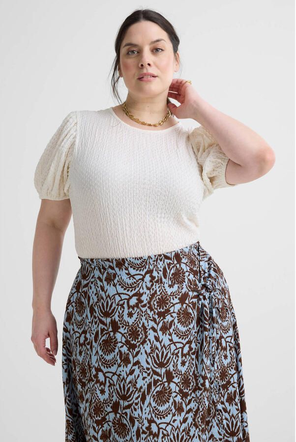 GREAT LOOKS top met textuur off-white