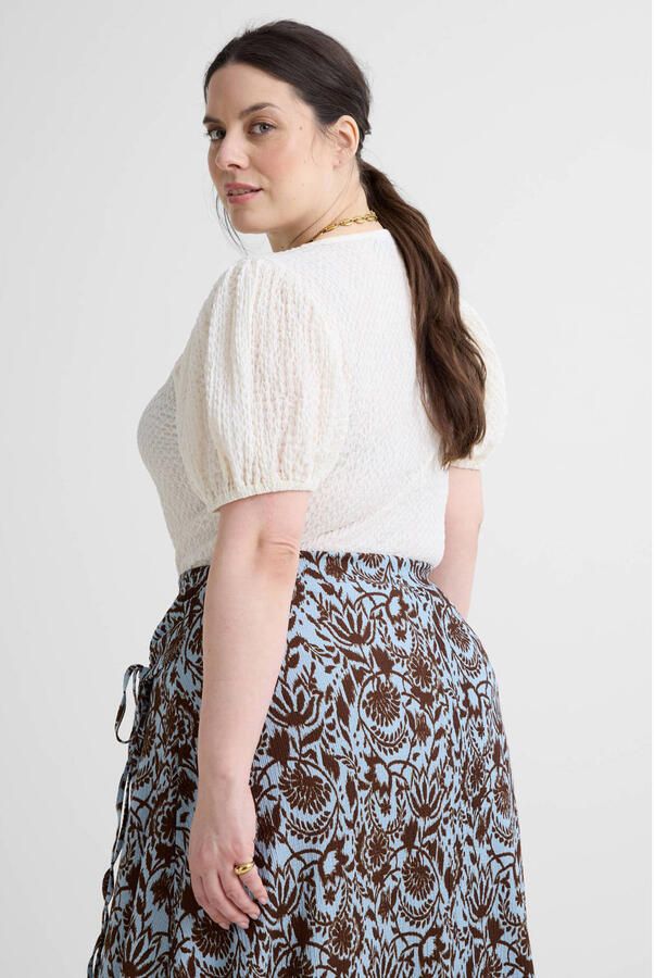 GREAT LOOKS top met textuur off-white - Foto 5