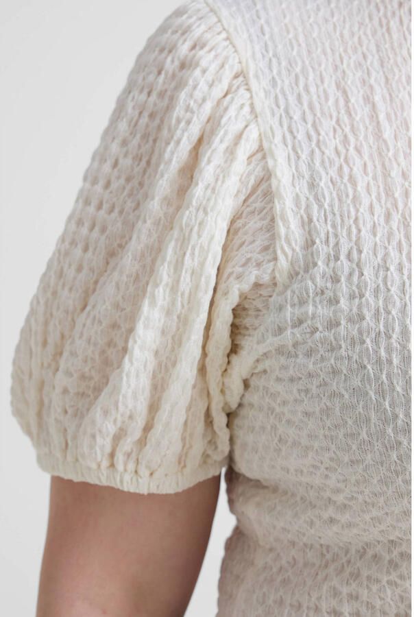GREAT LOOKS top met textuur off-white - Foto 4
