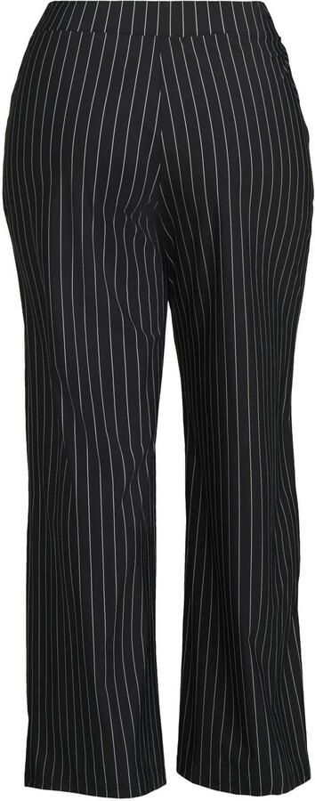 GREAT LOOKS travel wide leg broek met strepenprint zwart wit - Foto 3
