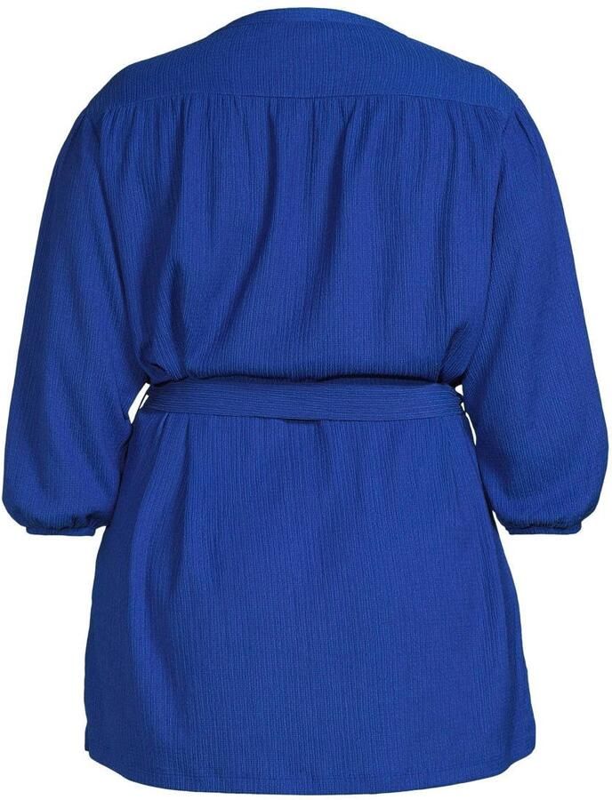 GREAT LOOKS Blouse tuniek met ceintuur blauw Dames Jersey Ronde hals Effen 44 - Foto 2