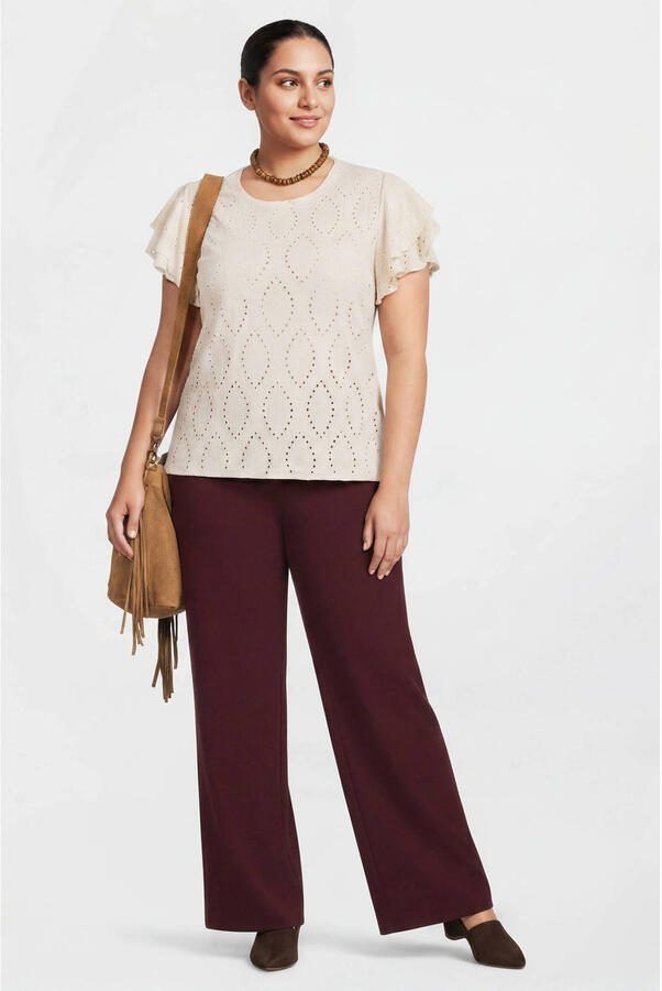 GREAT LOOKS wide leg broek bordeauxrood - Foto 2