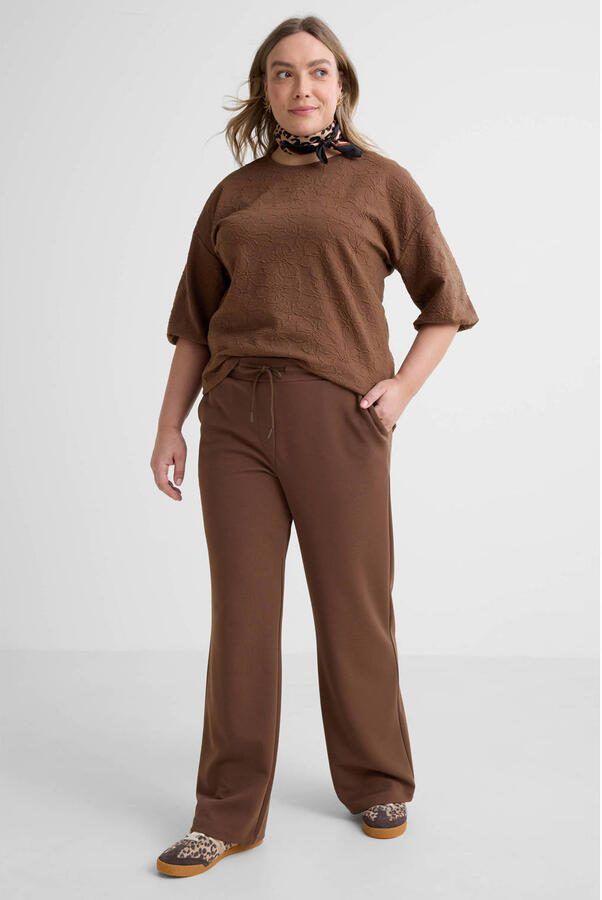 GREAT LOOKS wide leg broek bruin