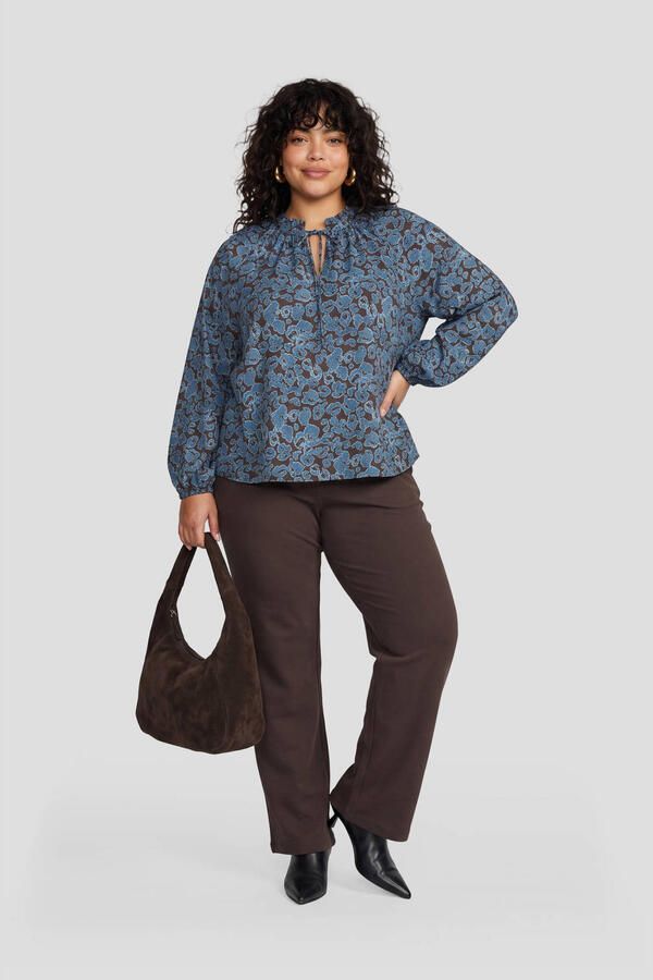 GREAT LOOKS wide leg broek donkerbruin - Foto 2