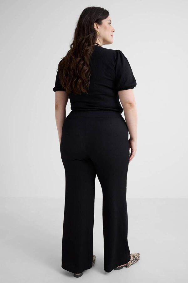 GREAT LOOKS wide leg broek met textuur zwart - Foto 2