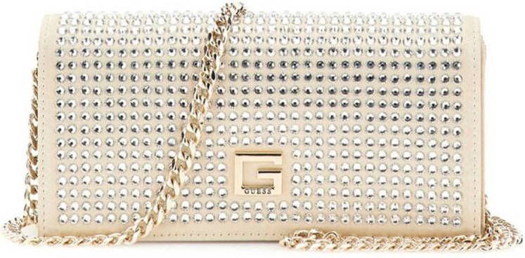 GUESS clutch Gilded Glamour met strass goudkleurig