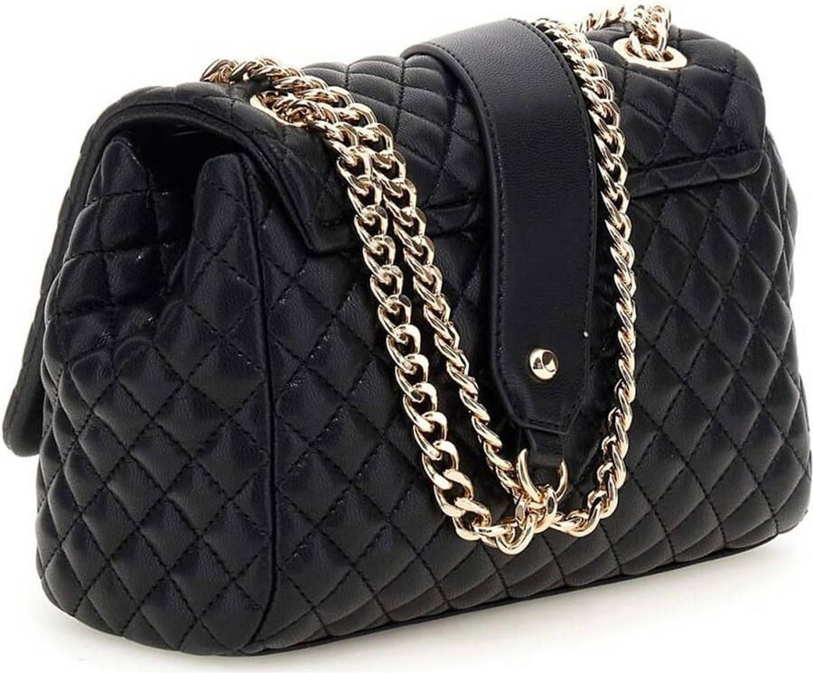 GUESS doorgestikte crossbody tas Rianee zwart