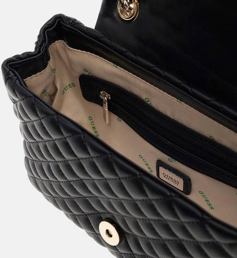 GUESS doorgestikte crossbody tas Rianee zwart - Foto 2