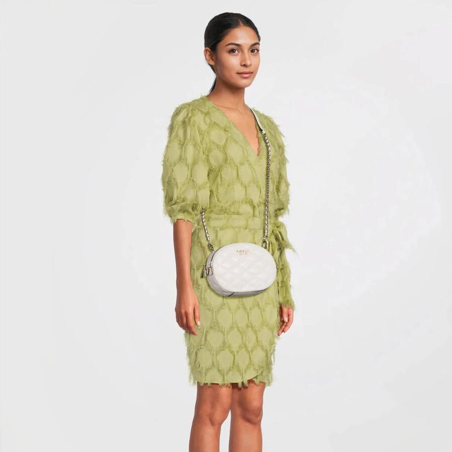 GUESS doorgestikte crossbody tas Tamsin ecru - Foto 1