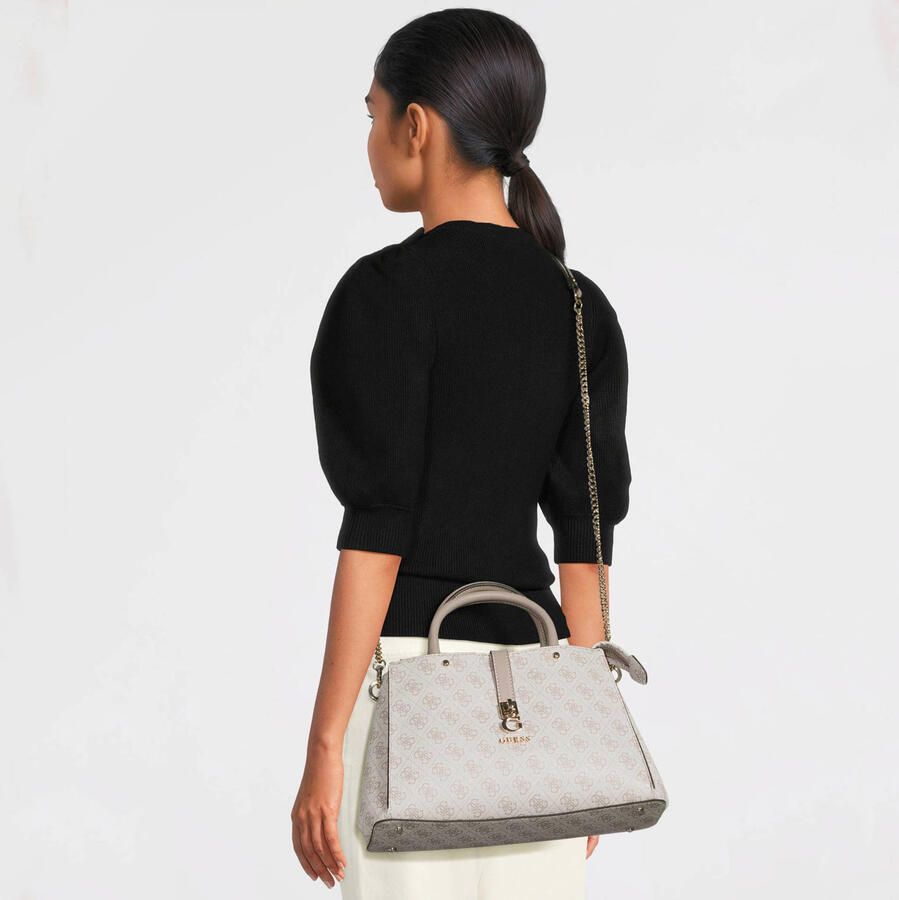 GUESS handtas Zamira met logoprint lichtroze