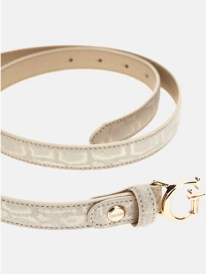 GUESS leren riem met panterprint beige - Foto 2