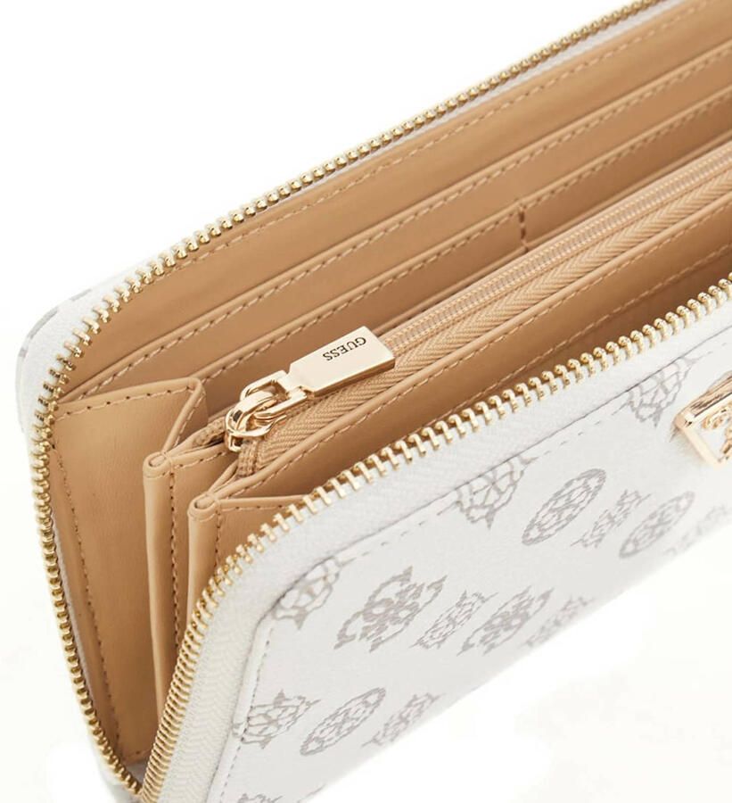 GUESS portemonnee Laurel met logoprint wit lichtroze