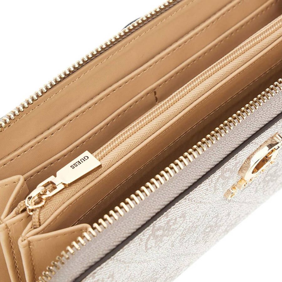 GUESS portemonnee Zamira met logoprint beige