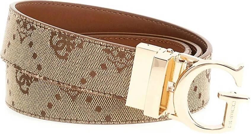 GUESS reversible riem Neda met logoprint cognac - Foto 3
