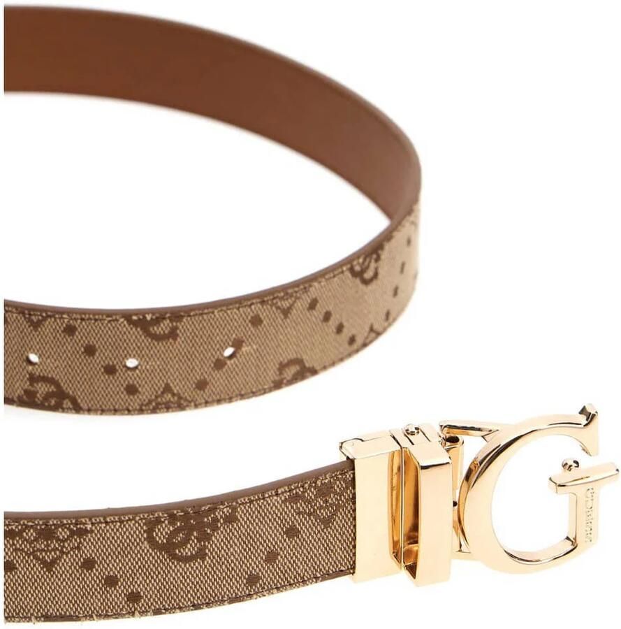 GUESS reversible riem Neda met logoprint cognac