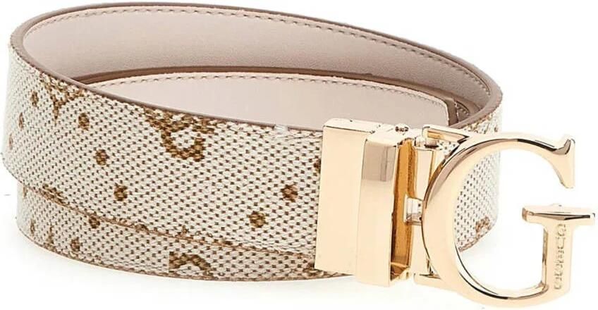 GUESS reversible riem Neda met logoprint ecru