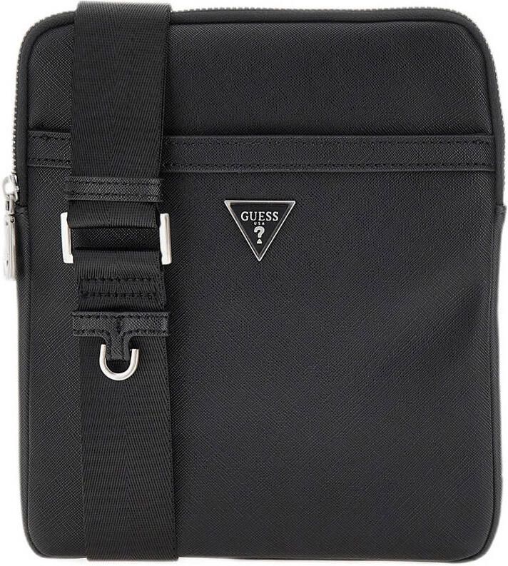 Guess Certosa Xbody Flat Saffiano Zwarte Schoudertas Black - Foto 3