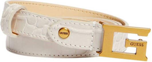 GUESS riem met crocoprint ecru