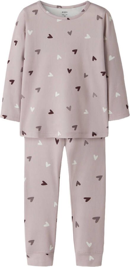 GUPPY MINI pyjama met hartjes oudroze wit rood