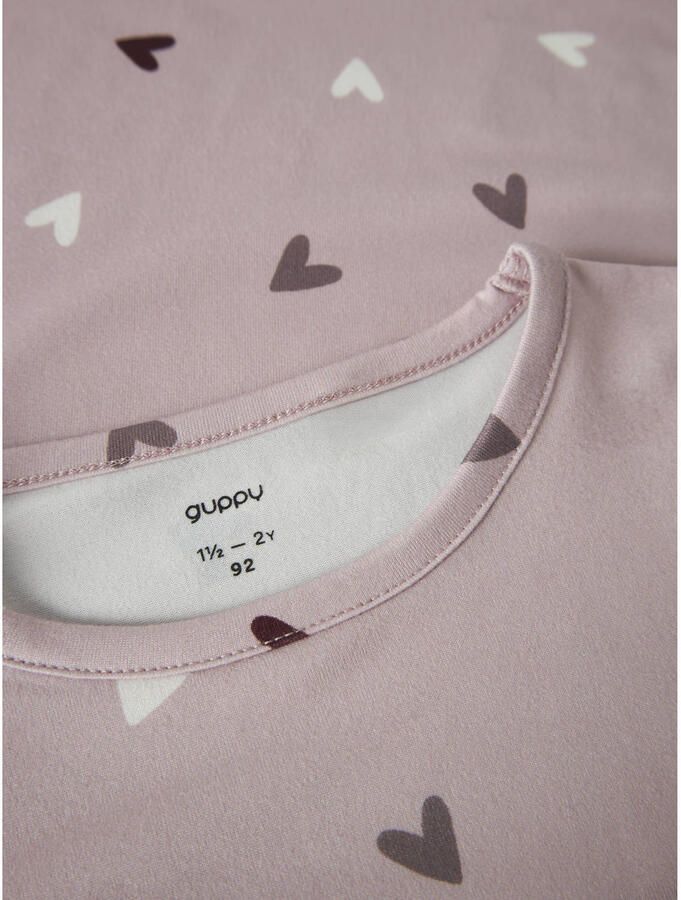GUPPY MINI pyjama met hartjes oudroze wit rood - Foto 2