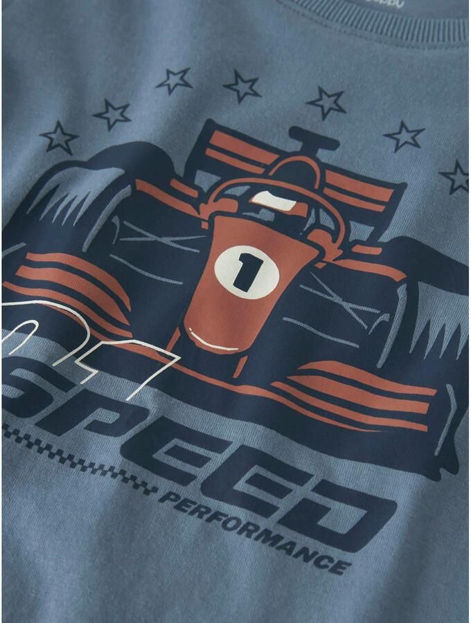GUPPY MINI rechtvallende longsleeve met print blauw - Foto 2