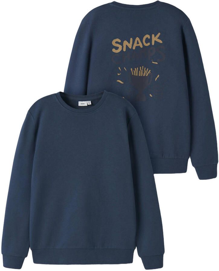 GUPPY MINI sweater met backprint blauw