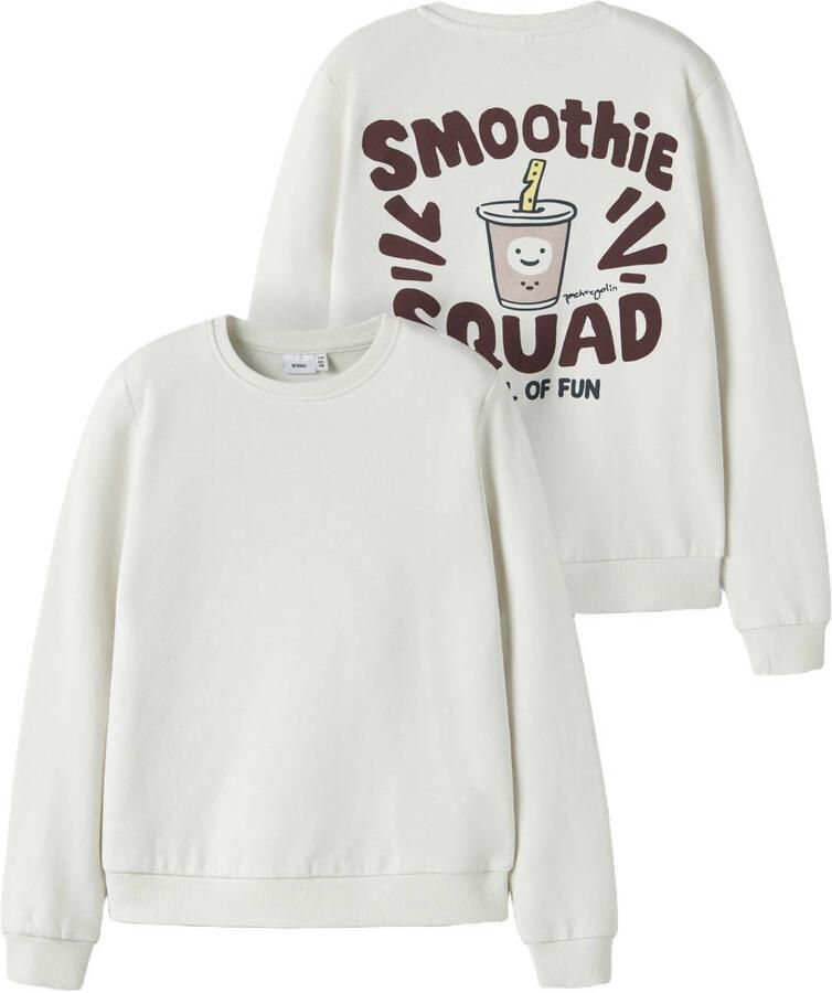 GUPPY MINI sweater met backprint wit
