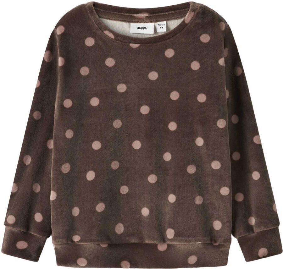GUPPY MINI sweater met stippen bruin