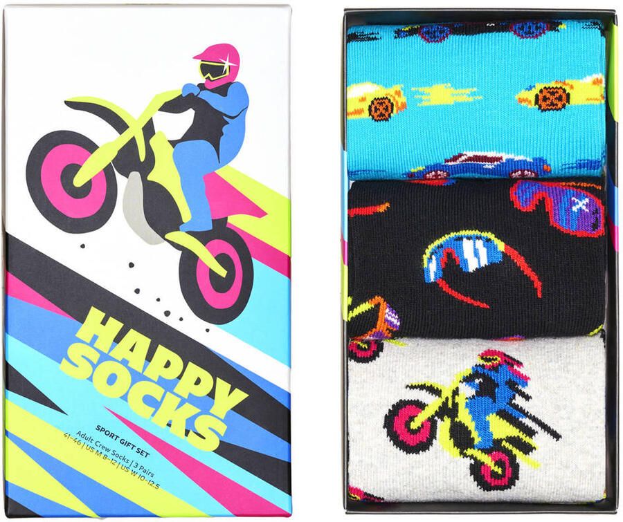 Happy Socks giftbox sokken Fast Sports multi (set van 3) - Foto 2