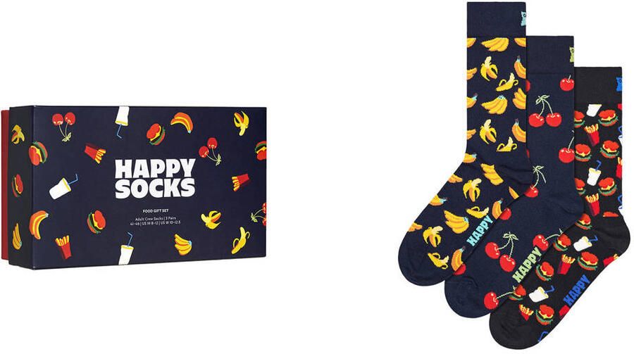 Happy Socks Sokken met motiefprint in een set van 3 paar