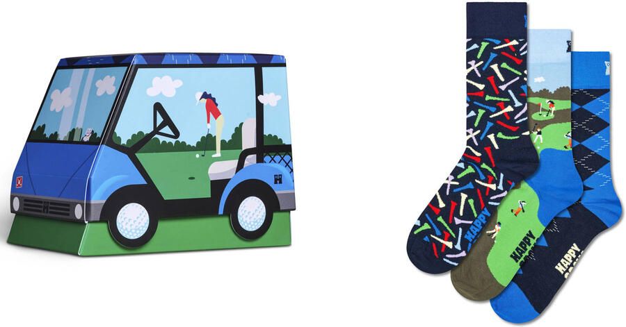 Happy Socks giftbox sokken Golf Cart set van 3 multi