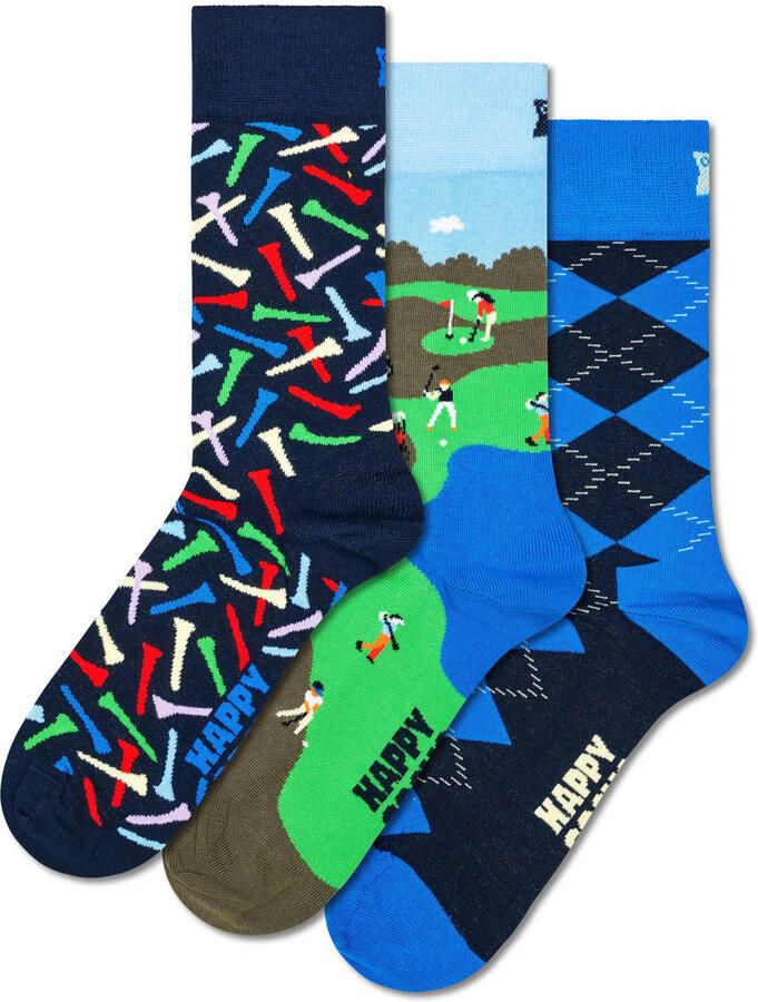 Happy Socks giftbox sokken Golf Cart set van 3 multi - Foto 2