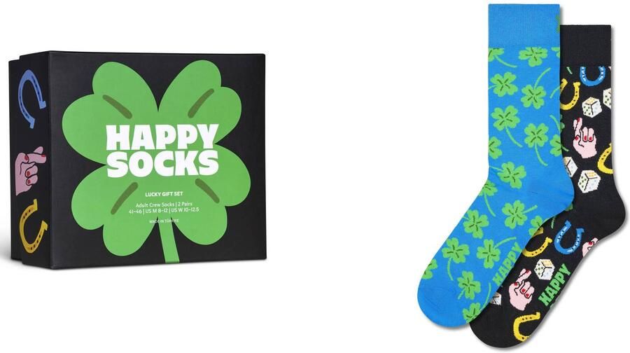 Happy Socks giftbox sokken Luckiest multi Katoen All over print maat 41-46