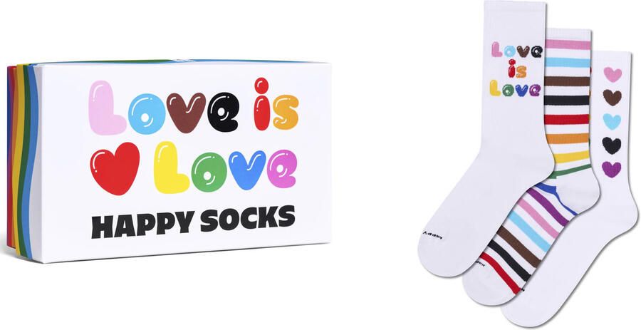 Happy Socks giftbox sokken Pride wit (set van 3)