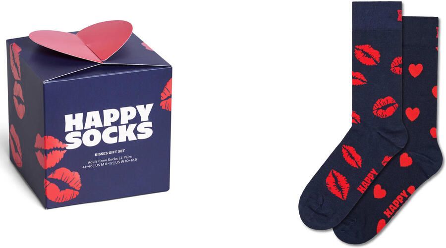 Happy Socks giftbox sokken Valentineâ€™s donkerblauw (set van 2)
