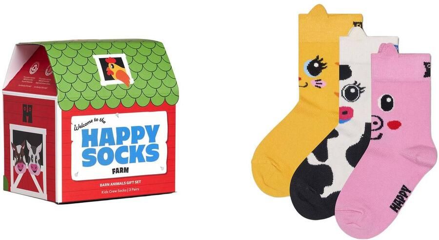 Happy Socks Kids 3-Pack Barn Animals giftbox sokken multi - Foto 1