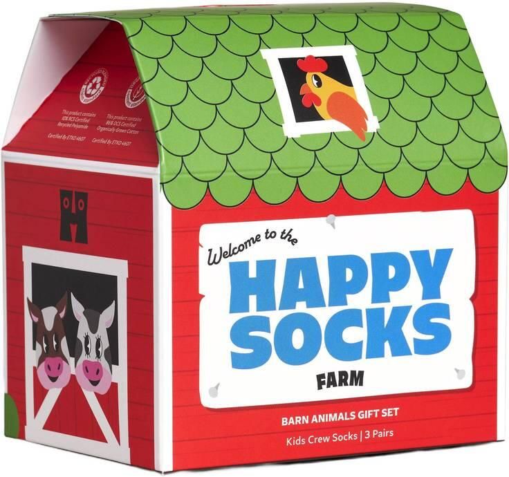 Happy Socks Kids 3-Pack Barn Animals giftbox sokken multi - Foto 3